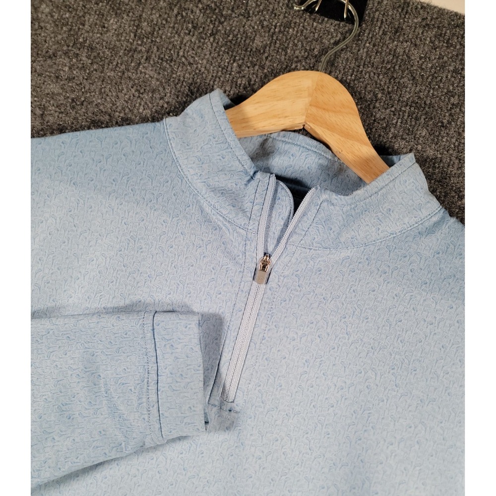 Peter Millar 1/4 Zip Pullover Boys XL Blue Golf Club Print Quarter Zip Luxury